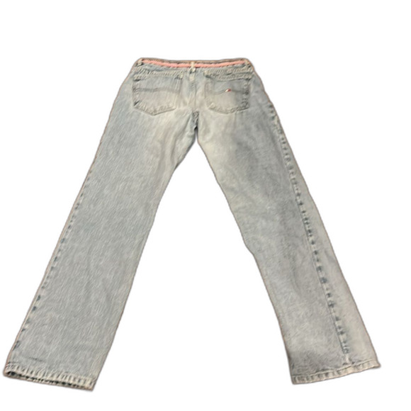 Y2K Tommy Hilfiger Jeans Flag waist detail straight leg low rise light wash sz 4 - Picture 10 of 10